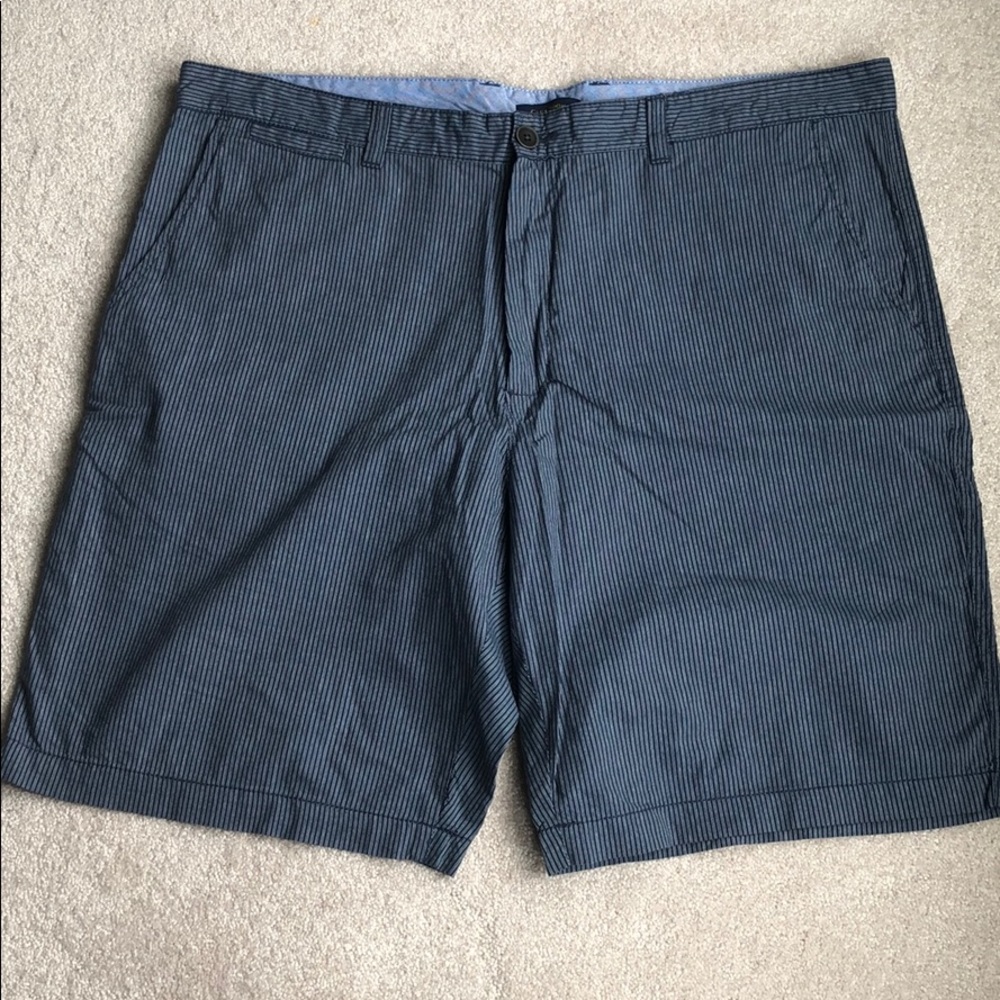 Club Room Mens Navy Stripe Classic Shorts Waist 40